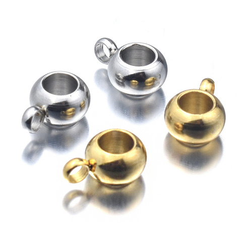 Aiovlo 20pcs/lot Stainless Steel Hole 3 4 5mm Gold Silver Charm Pendant Connectors Bracelet Beads Diy Bracelet Jewelry Findings ► Photo 1/6