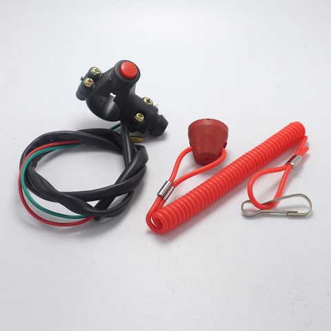 Tether Lanyard Emergency Kill Stop Engine Switch Push Button for ATV Motorcycle Boat Interruptor de parada l motor matar ► Photo 1/4