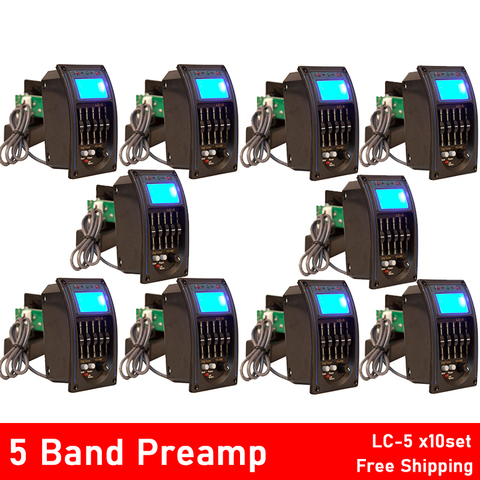 10pcs LC-5 5 Bands Acoustic Guitar Pickup EQ Preamp LCD Tuner Piezo Pickup Equalizer System ► Photo 1/6