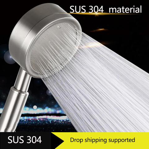 304 Stainless steel shower head holder with filter high quality steel shower head set with 1.5m hose matel bathroom shower head ► Photo 1/6