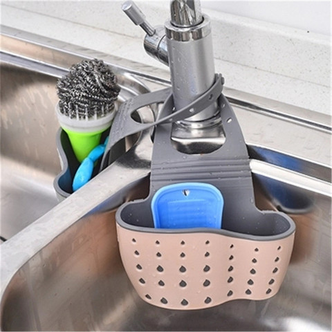 Useful Suction Cup Kitchen Sponge Drain Holder PP rubber Toilet Soap Shelf Organizer Sponge Storage Rack Basket Wash Cloth Tools ► Photo 1/5