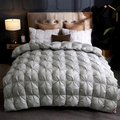 Luxury Duvet Thick Winter Comforters Cotton White Duck 100% Goose Down Filler Queen King Size Quilt 3D Bread Blanket Bedspread ► Photo 1/6