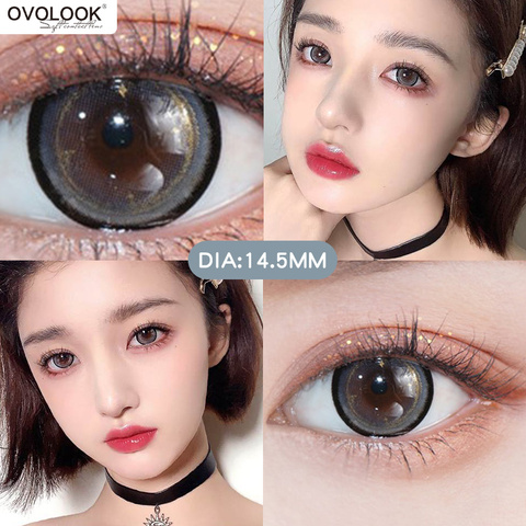 OVOLOOK-2pcs/pair 3 Tone Series Beautiful Colored Lenses Colorful Contact Lenses Eye Color Lens Color Contacts (DIA:14.5mm) ► Photo 1/6