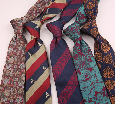Linbaiway 7cm Men's Paisley Floral Ties For Men Handmade Polyester Necktie Wedding Neck Tie For Business Cravats Custom LOGO ► Photo 1/6