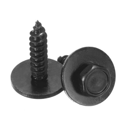 10pcs/lot Universal Car Auto 4.8x19mm Self-Tapping Screws Captive Loose Washer 8mm Hex Head Black Hot C45 Car Accessories ► Photo 1/5