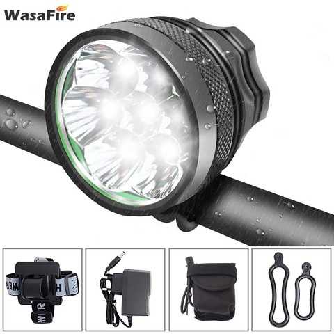 WasaFire 10000 Lumen Bicycle Light 7* XML T6 Bike Headlight Cycling LED MTB Bike Front Light + Rechargeable 18650 Battery Pack ► Photo 1/6
