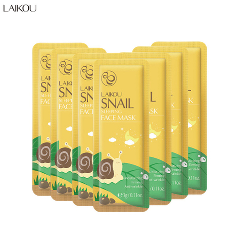 7pcs Snail Face Mask Sleeping Facial Mask No Washing Beauty Face Care Portable Travel Home Anti Wrinkle Moisturizing Skin Care ► Photo 1/6