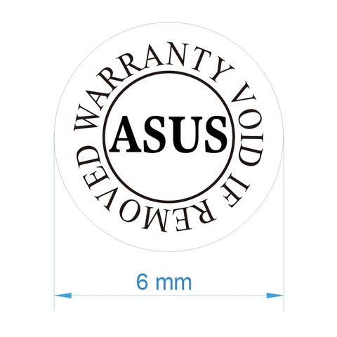 300 pcs of 6mm Diameter ASUS WARRANTY VOID IF REMOVED Seal Stickers, Item No. V46 ► Photo 1/6