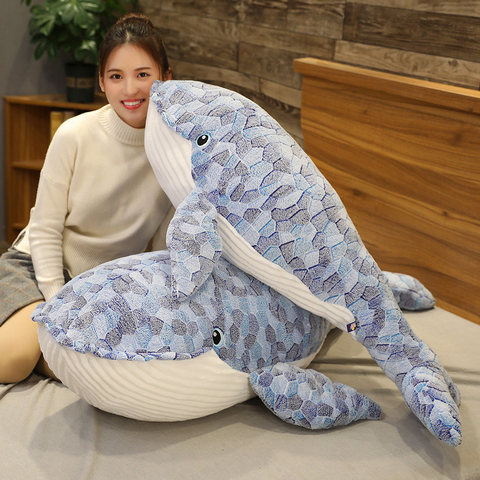 KUY Hot 50/110CM New Cartoon Blue Shark Stuffed Plush Toys Big Fish Whale Baby Soft Animal Pillow Dolls Children Birthday Gifts ► Photo 1/6