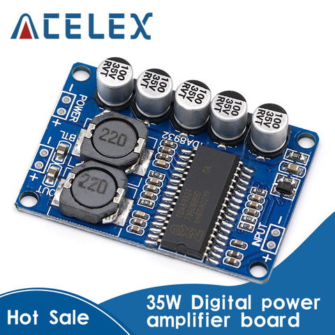 Digital power amplifier board module 35w mono amplifier module High-power TDA8932 low power consumption ► Photo 1/6