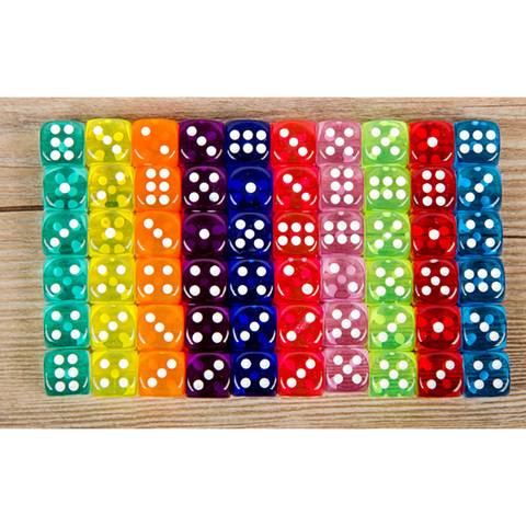 10PCS/Lot Dice Set Colorful Transparent Acrylic 6 Sided Dice  For Club/Party/Family Games ► Photo 1/5