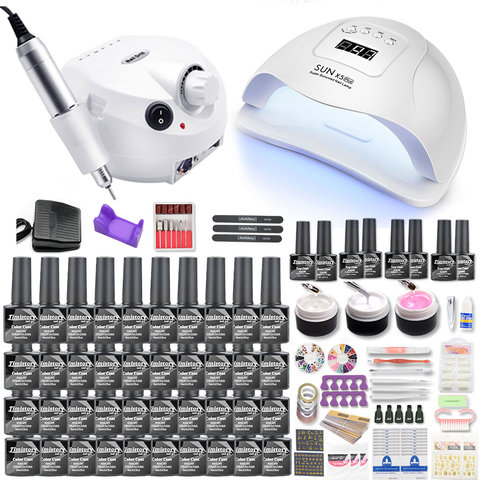 Manicure Set 40/30/20 Colors Gel Nail Polish Set With Nail drill Machine LED Nail lamp Dryer Manicure Nail Kit Nail Set Art Tool ► Photo 1/6