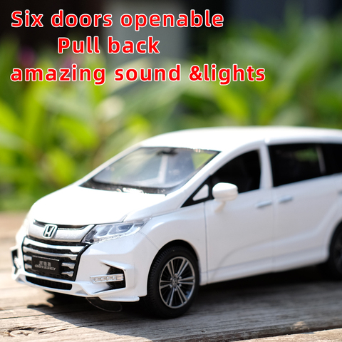 1:32 Honda Odyssey Metal Alloy Diecast Car Model Toy Miniature Model With Pull Back Sound Light Model For Children Car Toys ► Photo 1/6