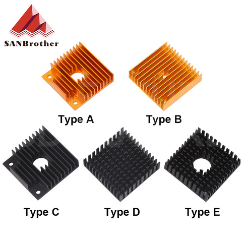 3D Printer Aluminum Motor Heatsink Black Gold Radiator 40 x 40 x 10mm for 42 stepper motor MK7/MK8 Extruder Heat Sink ► Photo 1/6