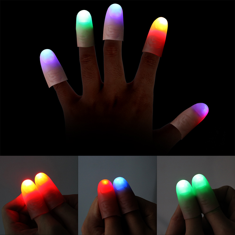 1 Pair LED Finger Lamp Glowing Magic Thumbs Tip Light Luminous Finger Light 
