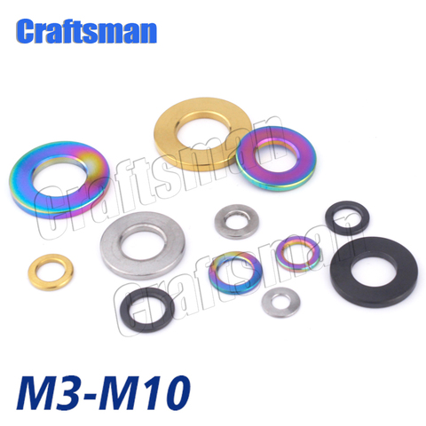1Pcs Craftsman M5 M6 M8 M10 Titanium Flat Washer DIN912 Titanium Spacer for Bicycle Motorcycle Parts ► Photo 1/4
