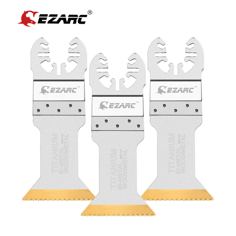EZARC Titanium Oscillating Multitool Blades Power Cut Saw Blades for Wood, Metal and Hard Material, 3-Pack ► Photo 1/6