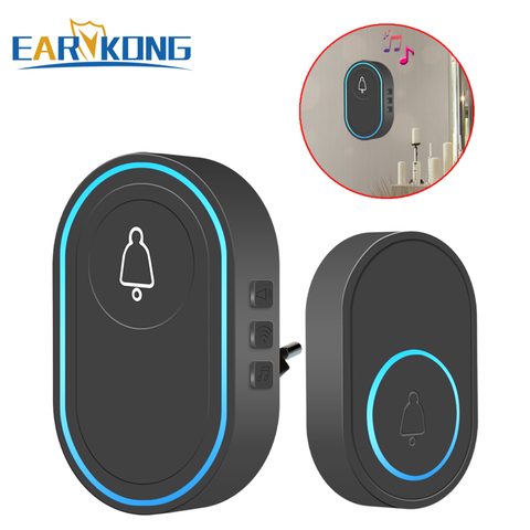 Intelligent Wireless Doorbell Home Welcome Doorbell Waterproof 300m Remote smart Door Bell Chime EU UK US Plug Optional ► Photo 1/6