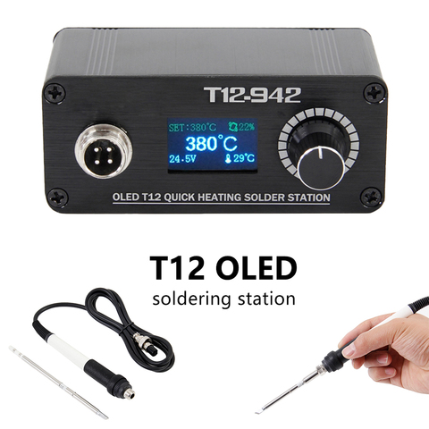 MINI T12 OLED Soldering Station Electronics Welding Iron New Design Portable Digital Belts OLED Digital Soldering Welding Tool ► Photo 1/6