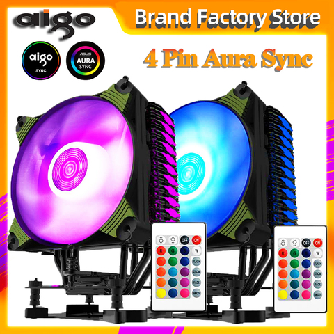 Aigo ICY K4 CPU cooler TDP 300W 4 heatpipes 4pin PWM RGB 120mm fan Radiator for LGA 2011/1151/1155/1156/775/1366/AM2+/AM3+/AM4 ► Photo 1/6