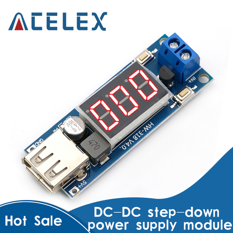 USB CAR Charger LED Step Down Buck Converter Voltmeter Module Low Power DC 4.5-40V To 5V 2A High Efficiency Low Ripple Board ► Photo 1/6
