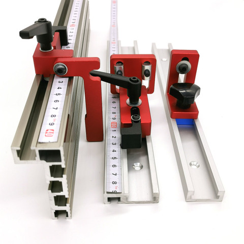 300-800mm Aluminium Profile Fence Miter Fence Stopper T-tracks and Sliding Brackets Miter Gauge Fence Connector for Woodworking ► Photo 1/6