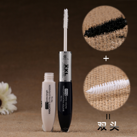 High quality Makeup Mascara Waterproof long Eyelash Curling lengthening double extension Black White XXL mascara Cosmetic #5003 ► Photo 1/3