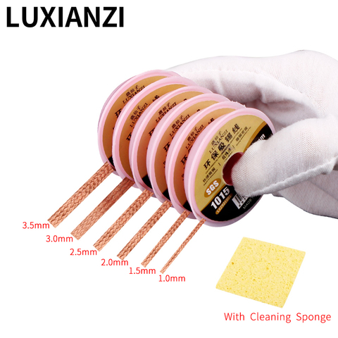 LUXIANZI Lead Free Desoldering Braid Solder Remover Wick Wire Desoldering Wire BGA Repair Tools Welding Wires 1.5/2.0/2.5/3.0/mm ► Photo 1/6