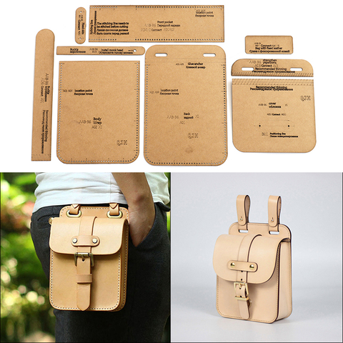 1Set DIY Kraft Paper Template New Multifunction Waist Bag Storage Bag Leather Craft Pattern DIY Stencil Sewing Pattern 13cm*20cm ► Photo 1/6