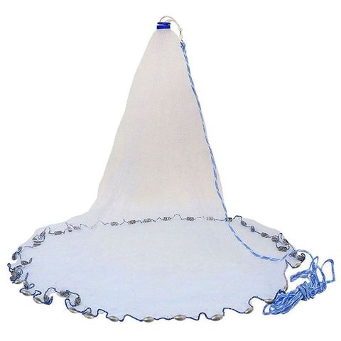 8Ft 2.4M Fishing Net Bait Easy Throw Hand Cast 3/4 inch Strong Nylon Mesh + Sinker ► Photo 1/6