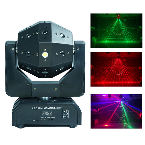 YaYao LED Mini Moving Head Ball Laser Beam Strobe 3 in1 Football Roller Moving Heads DMX Infinite Rotation LED Disco DJ Ball Lig ► Photo 1/6