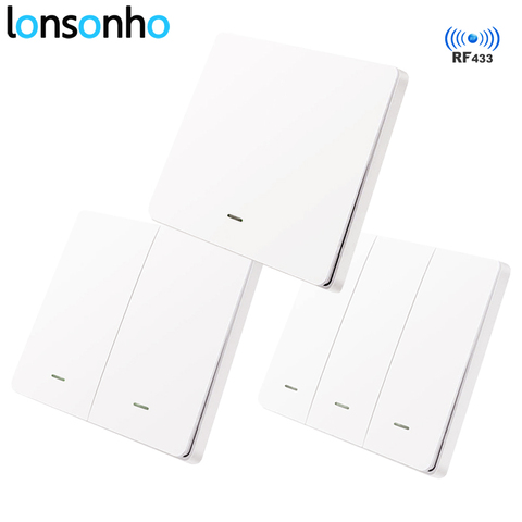 Lonsonho RF 433 Light Switch Sticker Controller Wireless Remote Control EU Push Button Wall Switches Compatible With RF Switch ► Photo 1/5