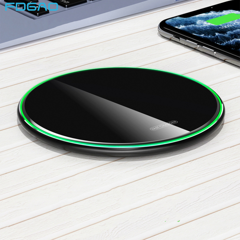 FDGAO 15W Induction Qi Wireless Charger For iPhone 11 Pro XS Max X XR 8 SE2 Fast Charging Pad for Samsung S20 S10 Xiaomi mi 10 9 ► Photo 1/6