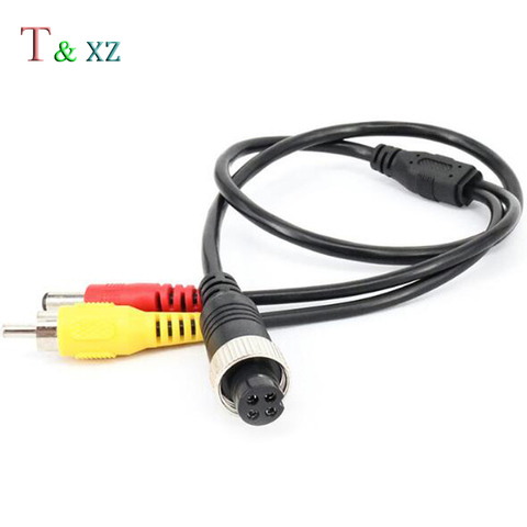 4-Pin Aviation Female to RCA Male & DC Jack Male CCTV Vehicle Cam Adapter Cable Audio Camera cable 50 cm ► Photo 1/3