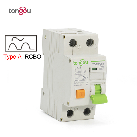 Type A RCBO 6KA 1P+N 16A 25A 32A 40A Electromechanical Residual Current Circuit Breaker With Over Current and Leakage Protection ► Photo 1/5