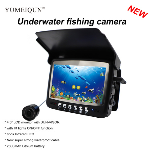 4.3 inch color LCD monitor fishing finder 8 pcs infrared lamp Underwater fishing Ice fishing IP68 waterproof camera ► Photo 1/6