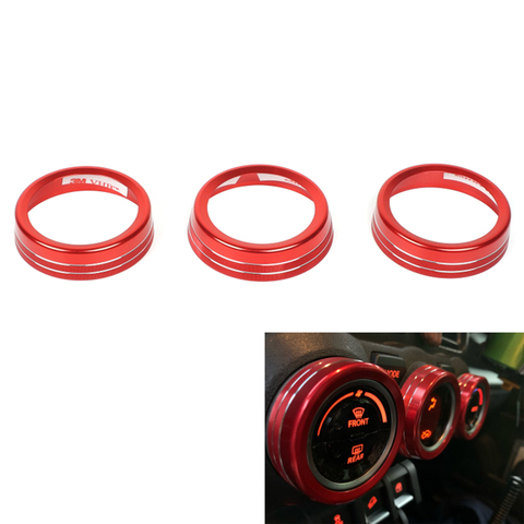 3pcs/set Aluminum Alloy Car Interior Trim For Suzuki JIMNY 2022 Air Conditioning Switch Knob Decoration Ring Cover ► Photo 1/5