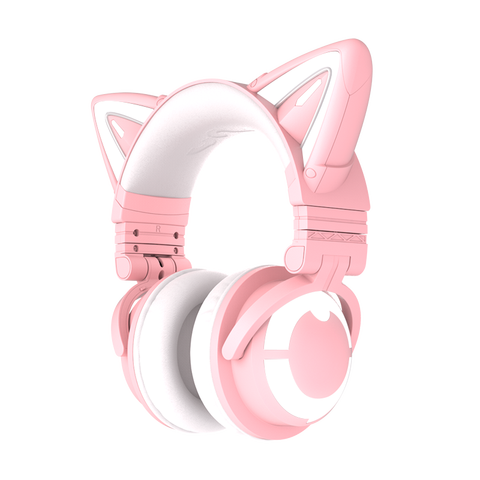 Yowu 3S cute cat wireless headphones APP control RGB lights High quality cat casco girl cute cat ear headset For computer gaming ► Photo 1/6