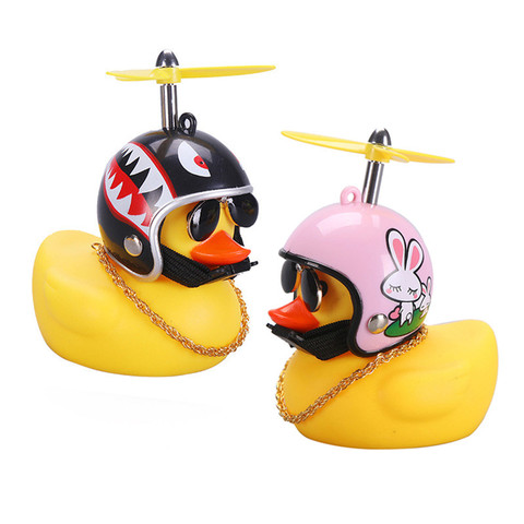 Car Ornament Duck with Helmet Broken Wind Small Yellow Duck Road Bike Motor Helmet Riding Cycling Bicycle Accessories ► Photo 1/6