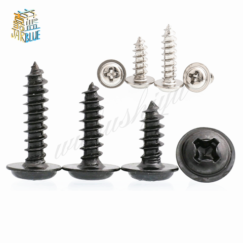 20-100pcs PWA M1.2  M1.4 M1.7 M2 M2.3 M2.6 M3 M4 Round Head Carbon Steel Screws Self-tapping Screws Black Padded ► Photo 1/3