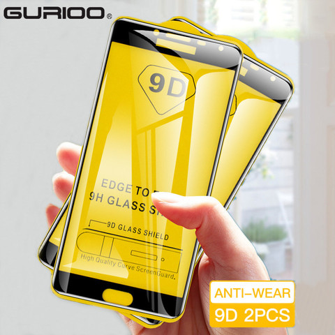 2 Pcs 9D 9H Full Cover Tempered Glass For Samsung Galaxy A6 A7 A8 Plus A9 2022 J4 J6 Plus J3 J7 J8 2022 Screen Protective Film ► Photo 1/6