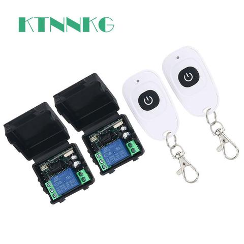 DC12V 1CH 433Mhz Universal wireless switch with remote control suitable for low-power garage doors, glass door access control ► Photo 1/6