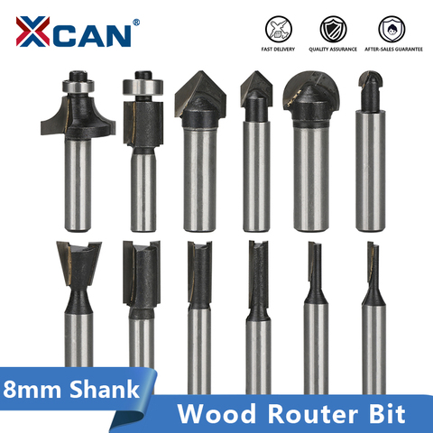XCAN Wood Milling Cutter 8mm Shank Router Bit for Wood Flush Trim,Straight End Mill,Corner Round Over Bit Milling Cutter ► Photo 1/1