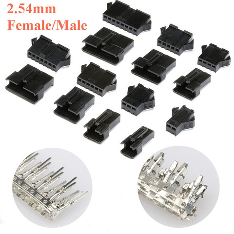 10pcs JST SM Connector Plug Pitch 2.54MM Female and Male Housing + Terminals SM-2P SM-2R JST SM2.54 2/3/4/5/6/7/8 P Pin ► Photo 1/5