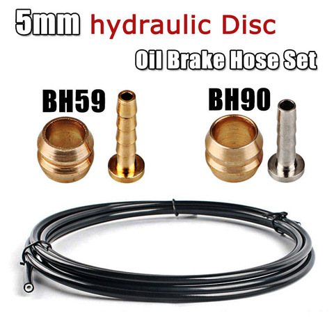 Bike 5mm Hydraulic Disc Brake Oil Tube Set insert & olive Head Mountain Bicycle Braided Brake Hose BH59 BH90 Model Black 2.5m ► Photo 1/6