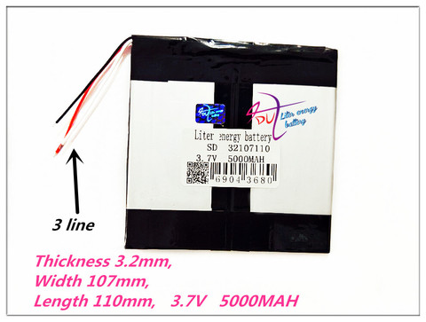 3 line tablet battery brand tablet gm lithium polymer battery 32107110 3.7V 5000MAH Tablet battery Rechargeable batteries ► Photo 1/1