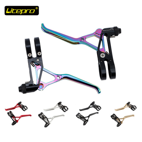 Litepro Bicycle Brake Lever LP Ultralight 64g CNC Aluminum Alloy V Brake Handle Lever for Folding Bike Road Bike Small Wheel ► Photo 1/6