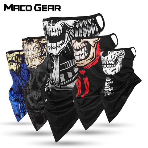 Skull Cycling Bandana Triangle Tube Scarf Half Face Mask Neck Gaiter Cover Multifunctional Hiking Hunting Hang-Ear Running Men ► Photo 1/6