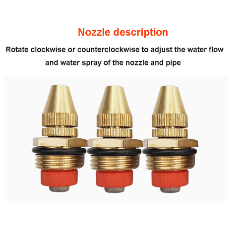E467 Brass Spray Adjustable Water Flow Misting Nozzles Garden Spray Head with 1/2 Inch Male Thread and Filter Fine Spray Nozzle ► Photo 1/6
