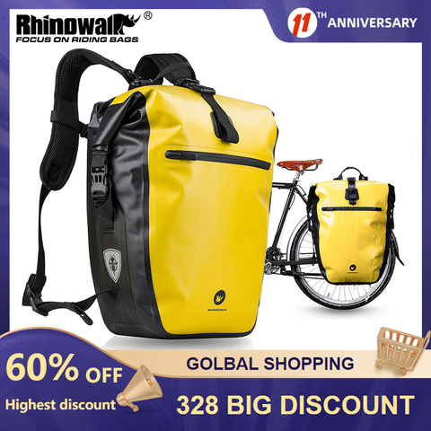 Rhinowalk Bicycle bag&Pannier Fully Waterproof 27L-30L High Bike Bag capacity Multifunctional Rear Rack Pannier Bag Cycling Bags ► Photo 1/6